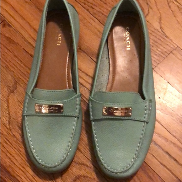 coach blue loafers